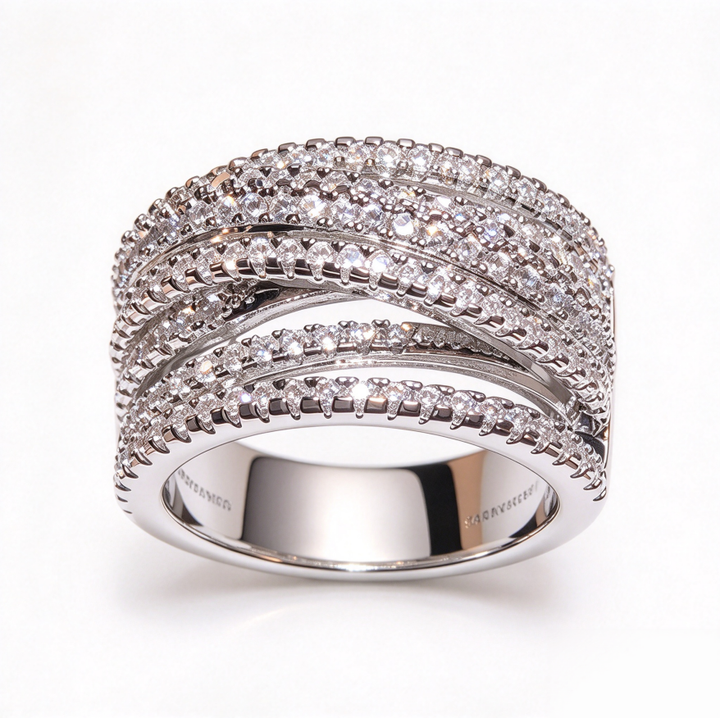 Hip Hop Geometric Multi-Layer Ring | Vintage Fashion Irregular Wrap Statement Ring