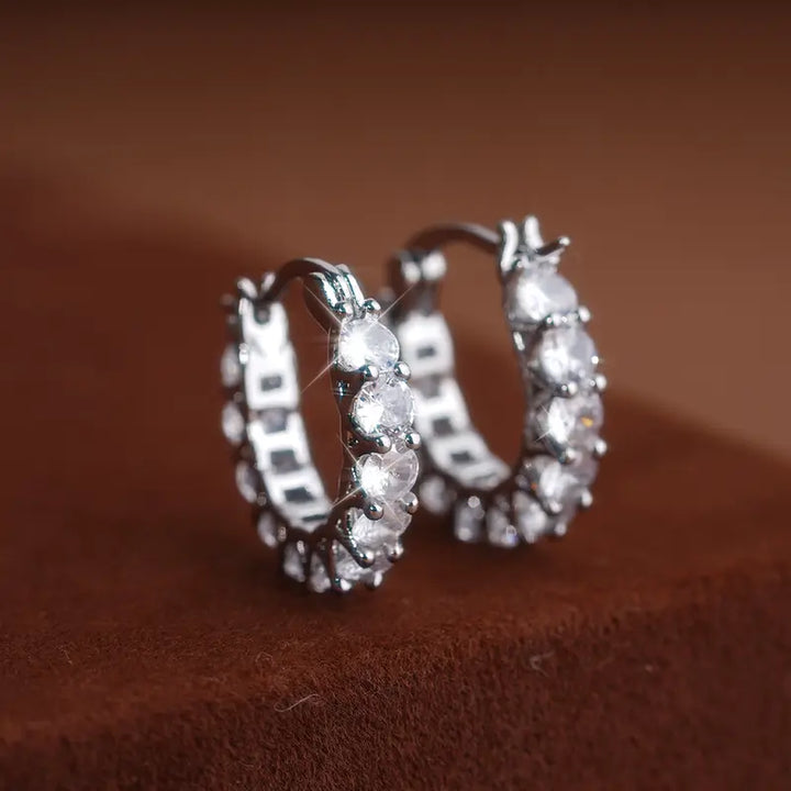 Diamond Hoop Earrings Set Multi Style Huggie Earring Pack Luxury Statement Ear Jewelry For Women Wedding Party Daily Dating Accessory