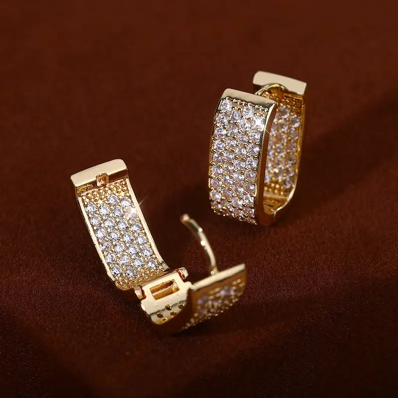 Diamond Hoop Earrings Set Multi Style Huggie Earring Pack Luxury Statement Ear Jewelry For Women Wedding Party Daily Dating Accessory