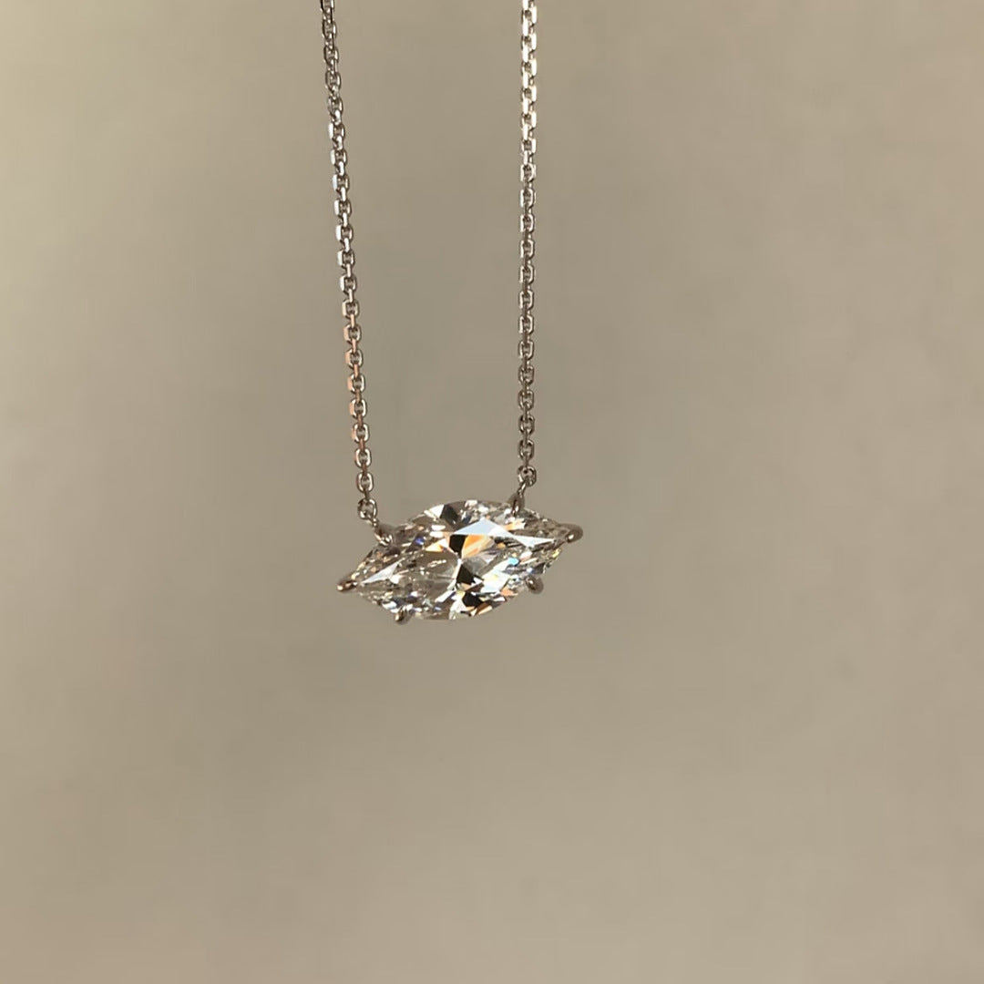 Marquise Crystal Necklace Minimalist Elegant Pendant