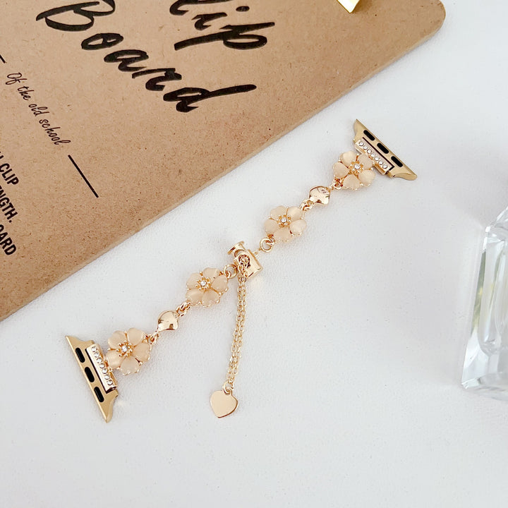Vintage Plum Blossom Cat's Eye Chain Band, Compatible with Apple Watch All Series