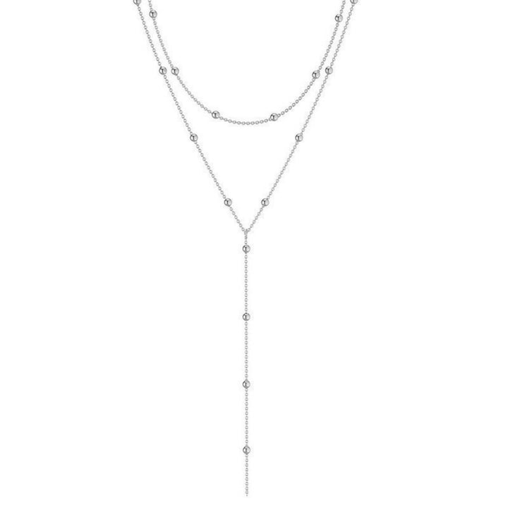 Multi-layer Beaded Y Drop Clavicle Chain