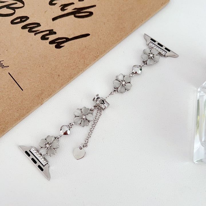 Vintage Plum Blossom Cat's Eye Chain Band, Compatible with Apple Watch All Series
