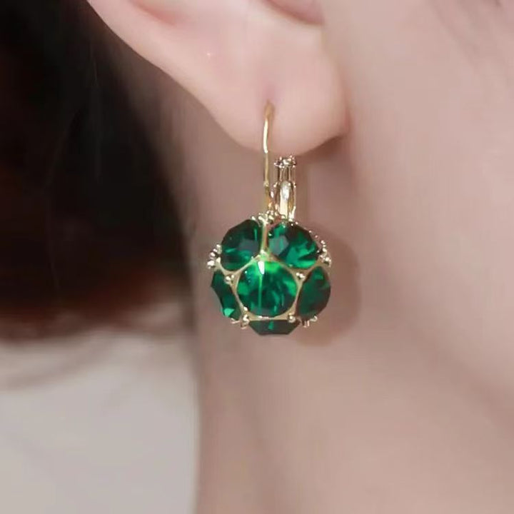 Round Cluster Diamond Leverback Earrings (Sparkling Vintage Luxury Style)