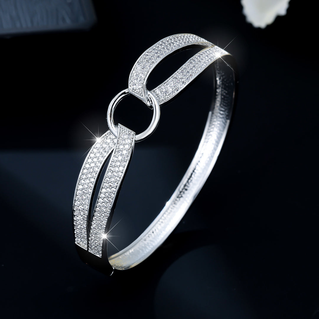 Diamond-Inspired Full Circle Bangle Bracelet