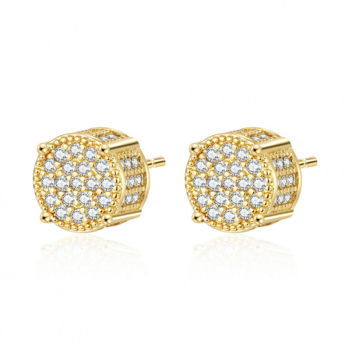 Pave Diamond 925 Sterling Silver Stud Earrings Ideal Birthday Mother’s Day Christmas Gift for Women & Men