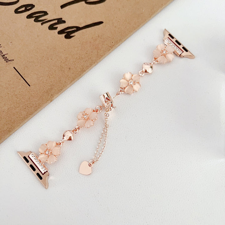 Vintage Plum Blossom Cat's Eye Chain Band, Compatible with Apple Watch All Series
