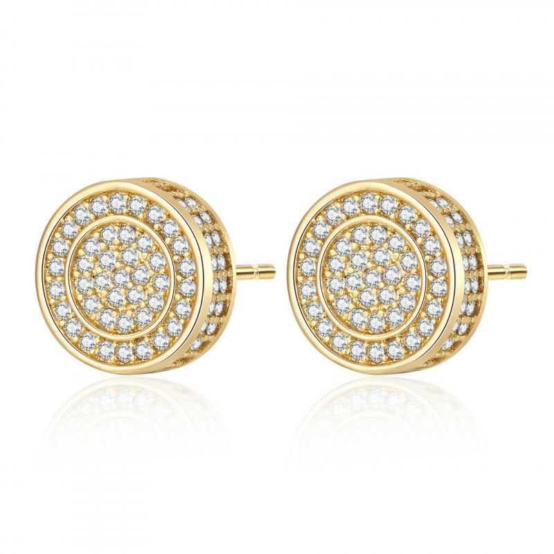 Pave Diamond 925 Sterling Silver Stud Earrings Ideal Birthday Mother’s Day Christmas Gift for Women & Men