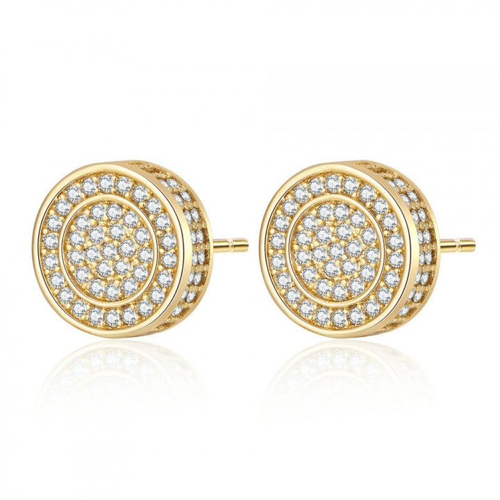 Pave Diamond 925 Sterling Silver Stud Earrings Ideal Birthday Mother’s Day Christmas Gift for Women & Men